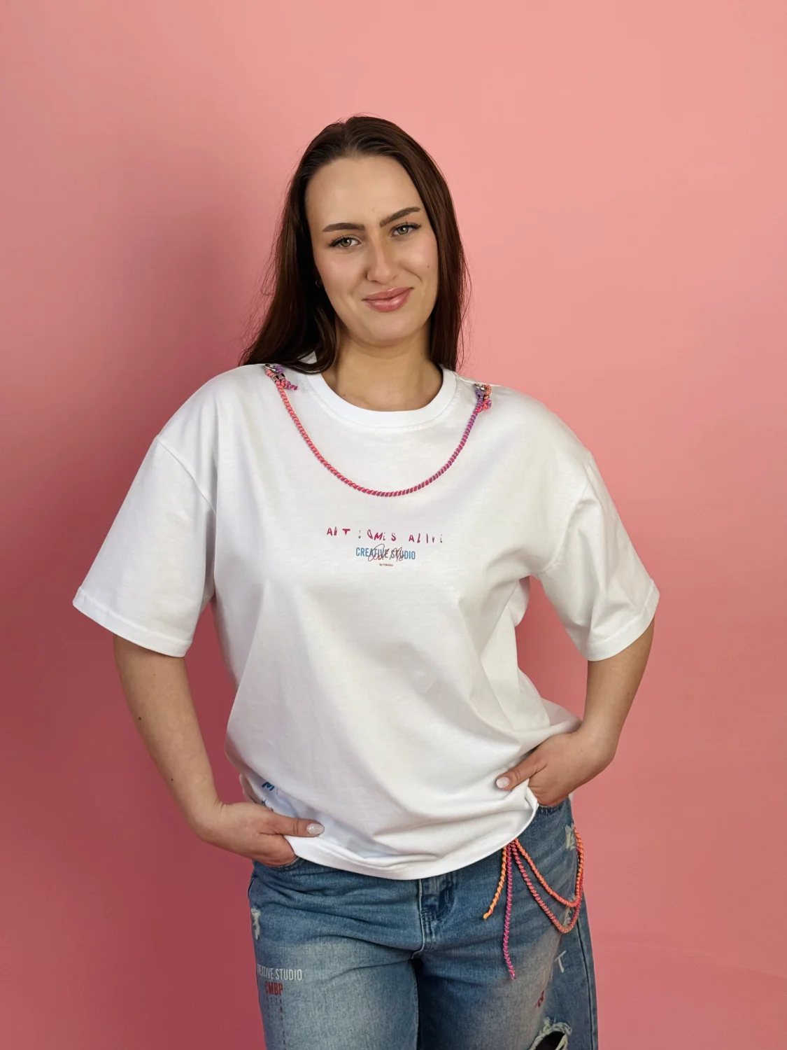 T-shirt biały Medusa